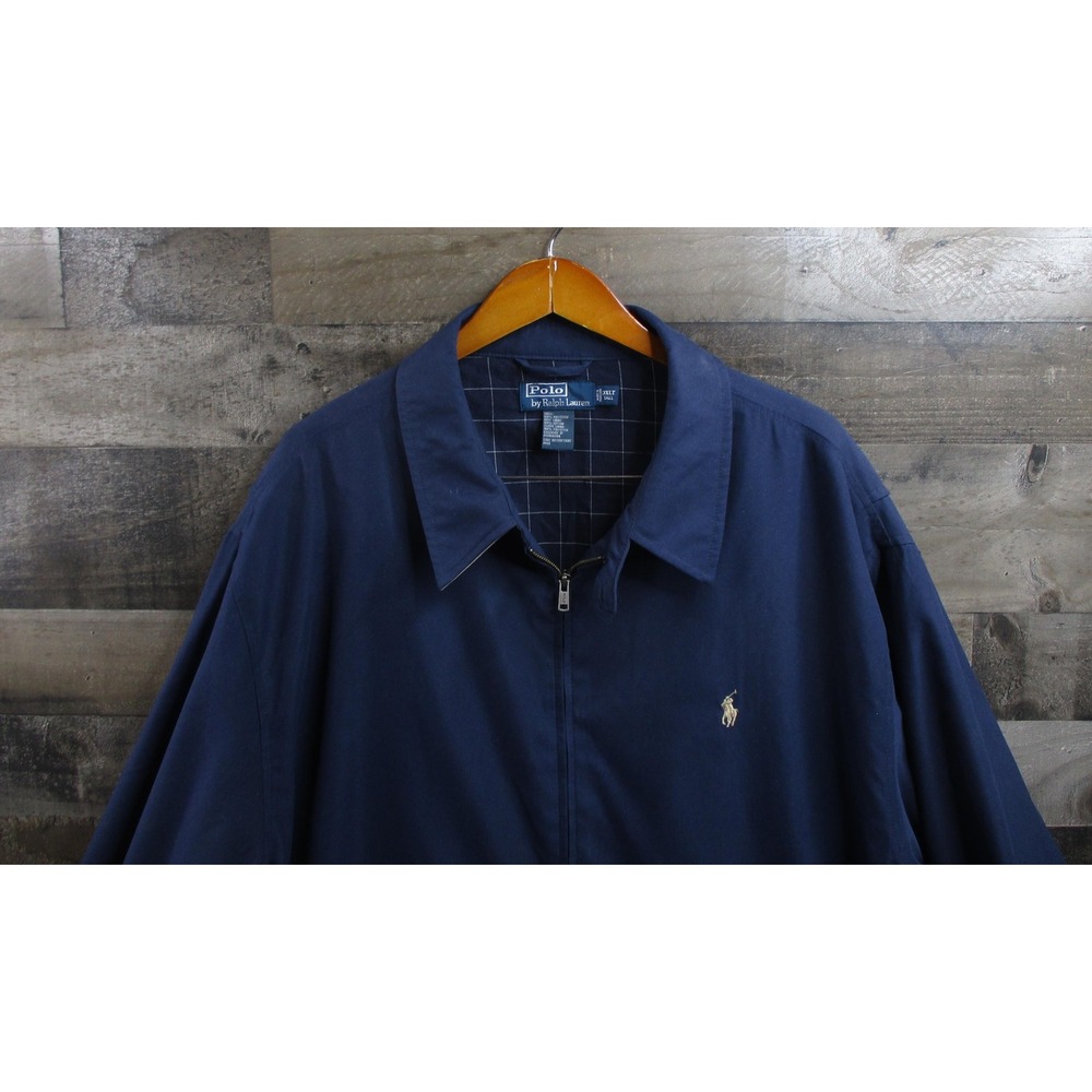 Polo Ralph Lauren Jacket Mens 3XLT Navy Full Zip Harrington Lined Windbreaker